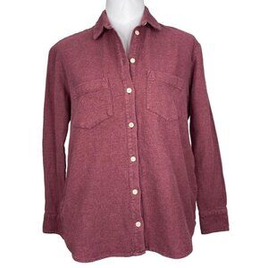 Madewell Women's Burgundy Flannel Casual Sunday Athleisure Schaket XXS/C42